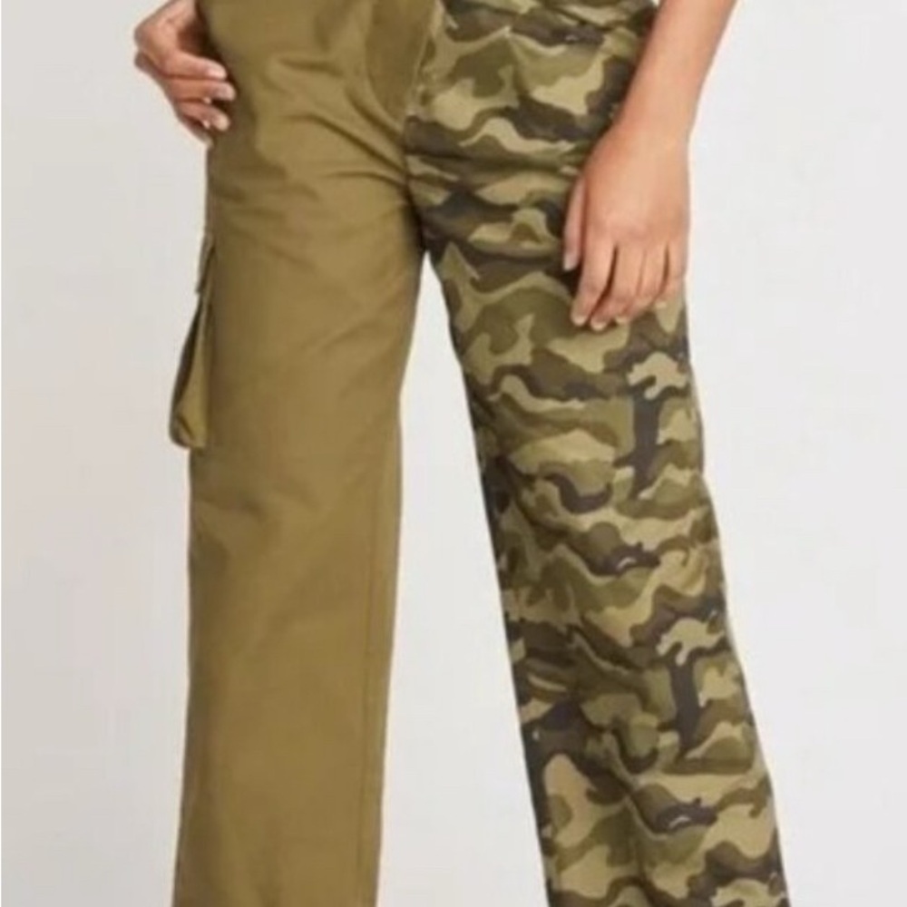 Olive and Camouflage Straight Leg Women's Pants